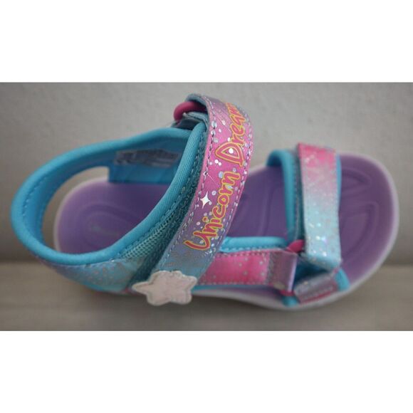 Skechers Youth Girls' Sz 11 Purple Multi Unicorn Dreams Light Up Sandals - Picture 5 of 9